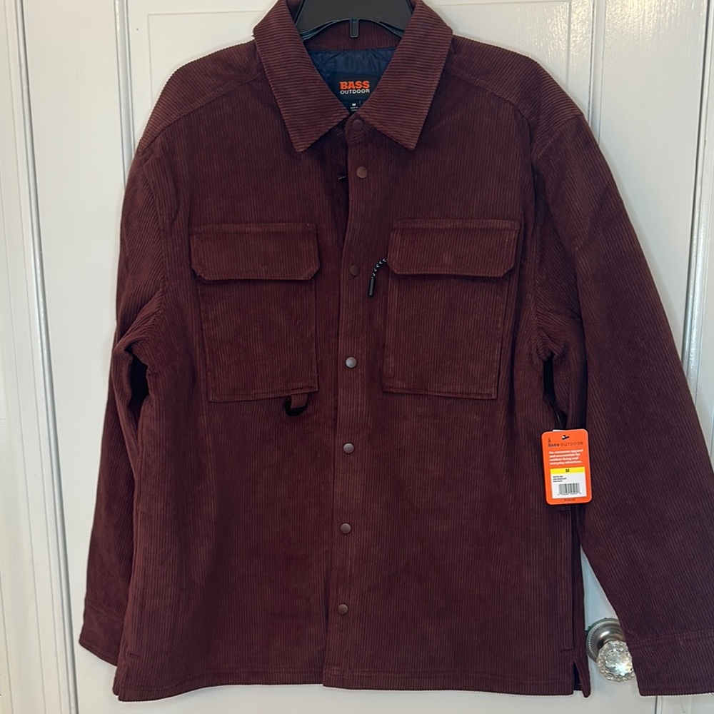 Bass Outdoor Corduroy Worker Shirt Rum Raisin size M NWT